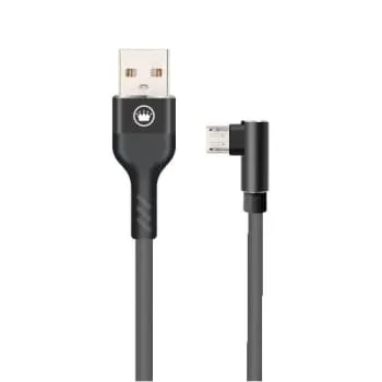 Cabo Micro Usb Metálico com Plugue em L Preto Kimaster (0)